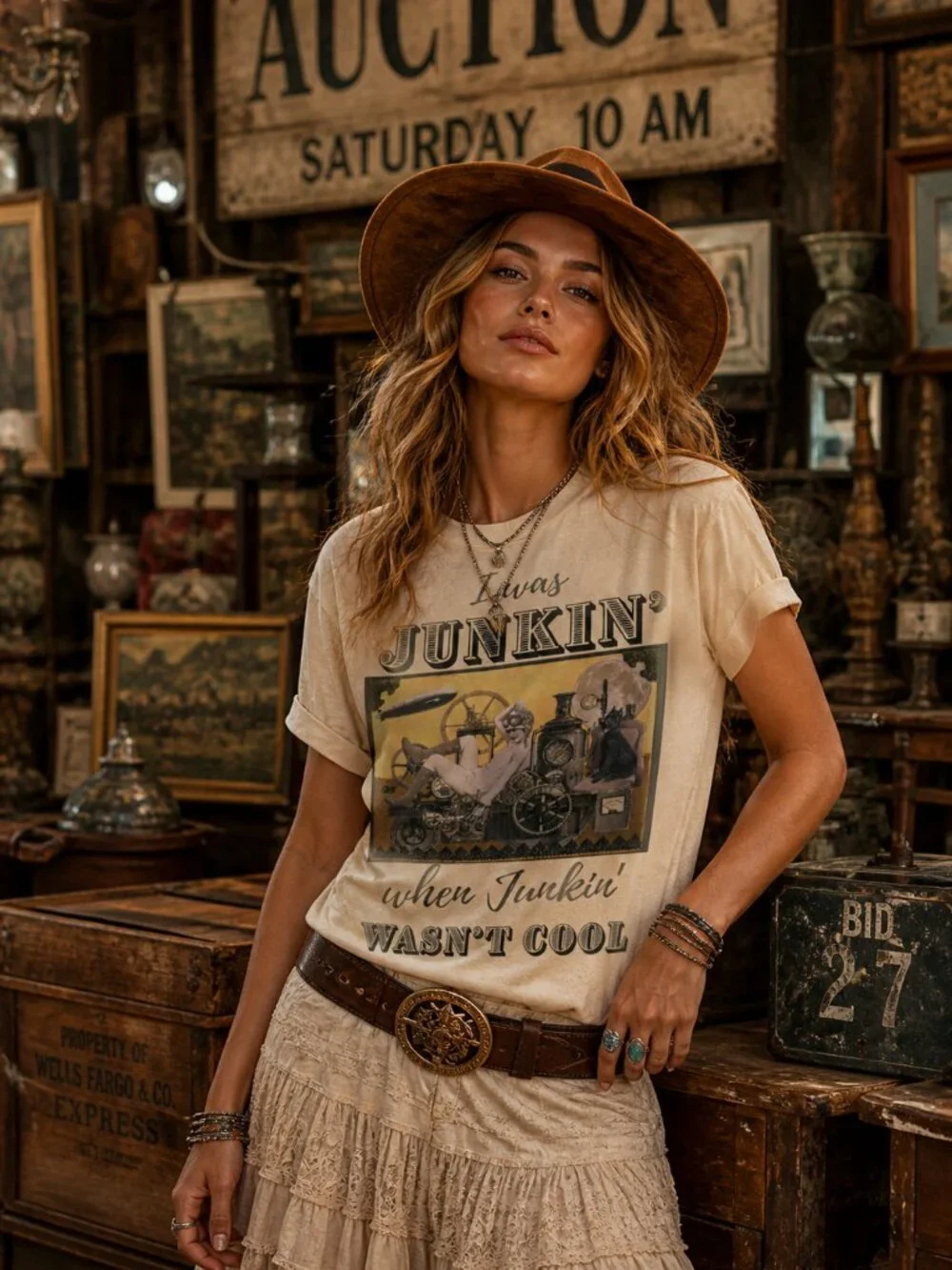 "JUNKIN' WHEN JUNKIN' WASN'T COOL" T-Shirt - Picture 3 of 3